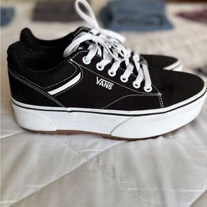 Vans Black and White Platform Sneakers